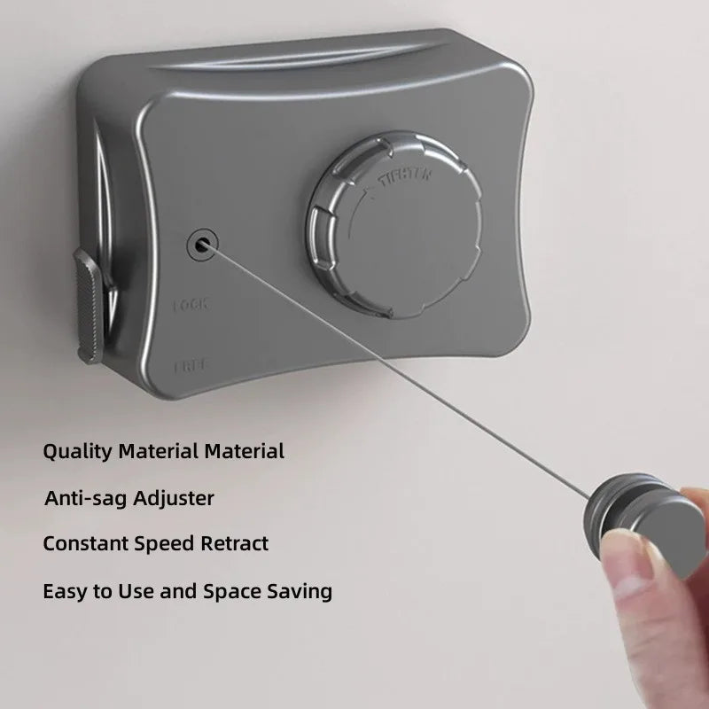 Retractable Clothesline Stainless Seel Pull-Out Clothes-Drying Machine Rope Space-Saving Clothes Drying Rack For Household