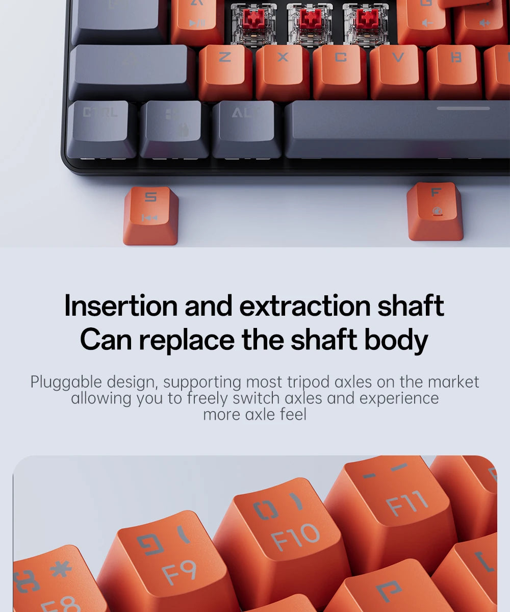 MUCAI 61 key mechanical keyboard red switch RGB backlight hot swappable compact and practical designed for gaming and typing