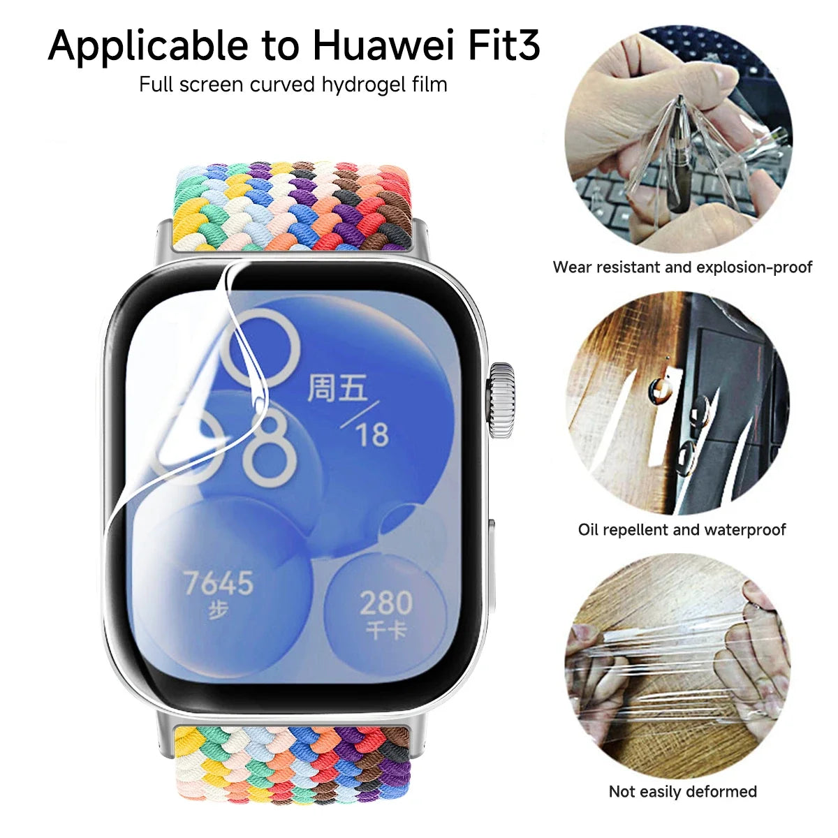 Hydrogel Film For Huawei Watch Fit 3 Smartwatch HD Soft Anti-Scratch Screen Protector Accessories For Huawei Watch Fit3 No Glass