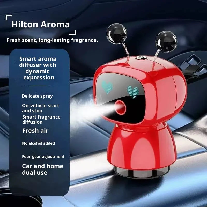 Creative Car Smart Aromatherapy Diffuser - Robot-shaped Aromatherapy Ornament, Air Freshener with Long-lasting Light Fragrance