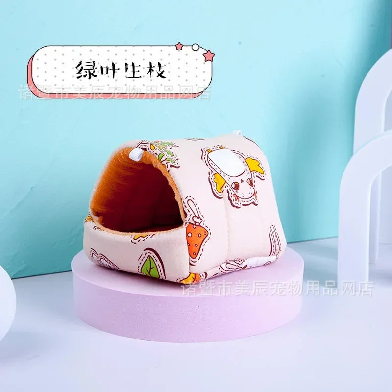 Hamster House Guinea Pig Nest Small Animal Sleeping Bed Winter Warm Cotton Mat Soft Accessories For Rodent Guinea Pig Rat Rodent