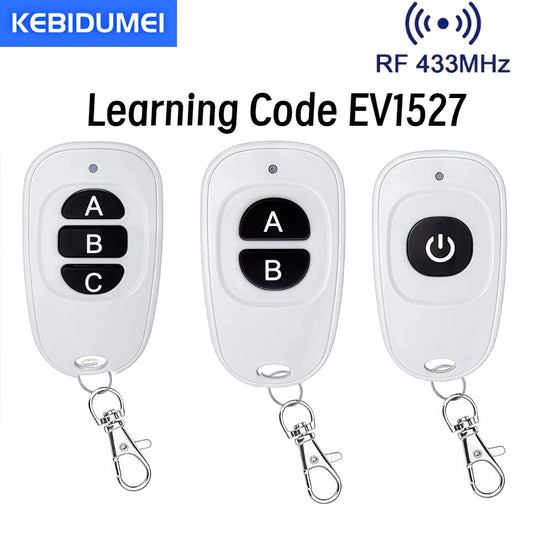433Mhz RF Wireless Remote Control 1 2 3 buttons 1527 Learning Code Transmitter for Garage door controller With 12V 27A Battery