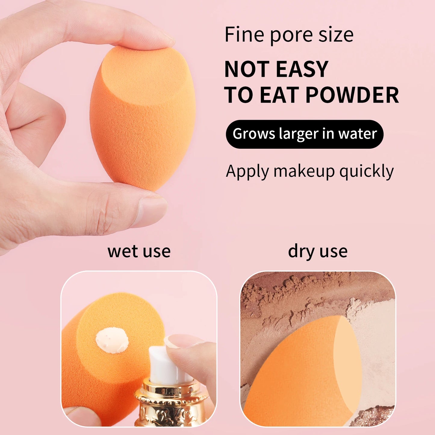 8PCS classic daily makeup brush set &1PC large wet and dry dual-use beveled beauty egg - suitable for daily facial makeup