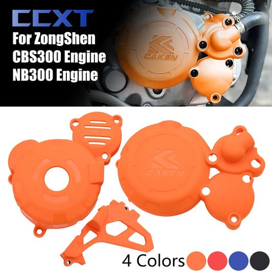 Motorcycle Clutch Guard Water Pump Cover Engine Ignition Protector For ZongShen NB300 CBS300 HENGJIAN ZUMA AJ1 KEWS GUIZUN Parts