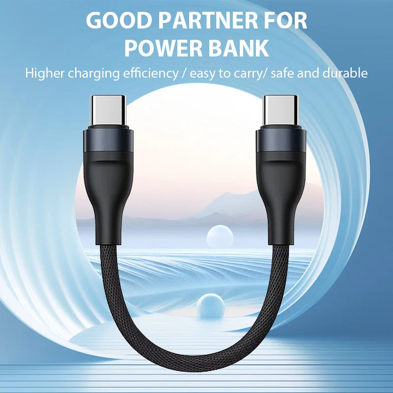 0.25M Type C Fast Charging Cable For Samsung Xiaomi Huawei Power Bank Data Cable PD66W USB C To Type C Cable for iphone 16 15