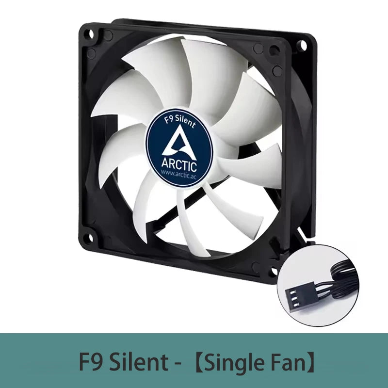 ARCTIC F9 Silent - 92 mm Low Noise Fan, Extra quiet motor, Almost inaudible,  Fan Speed: 1000 RPM Fixed Speed, 3-Pin Connector