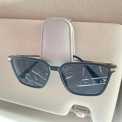 Car Sunglasses Mount Ticket Card Sun Visor Sunglasses Holder Glasses Case Magnetic Clip Leather Eyeglasses Clip Car Accessories