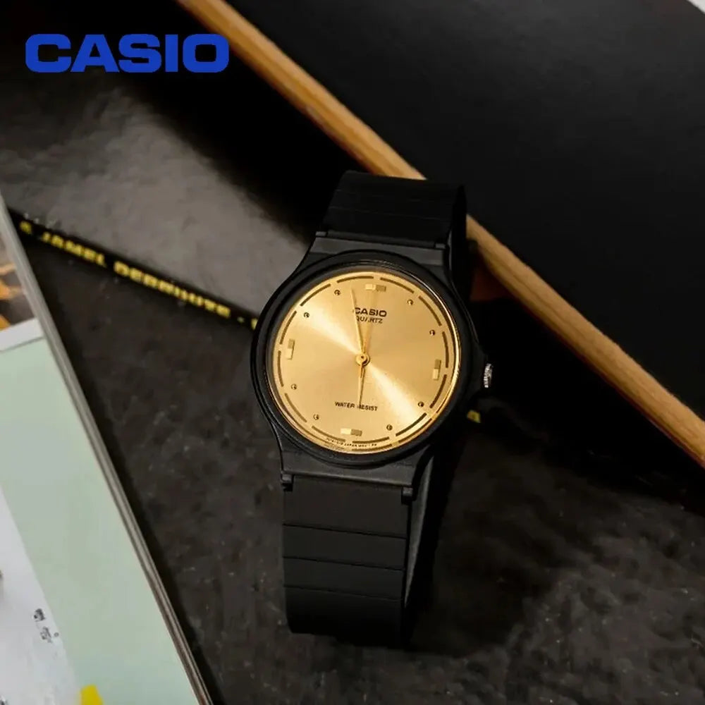 Casio Watch MQ-24 MQ-76 Series Fashion Diamond Face Resin Dimple Large Dial Small Disk Charming Unisex Student Men's Watch