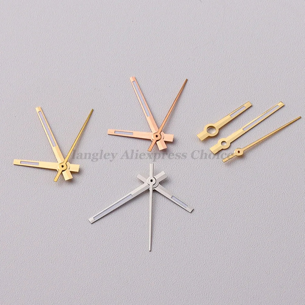 Silver Needles NH35 NH36 Watch Aiguille Hands C3 Super Lume Pointer Baton Style Datejust Hands Polished for Automatic Movement