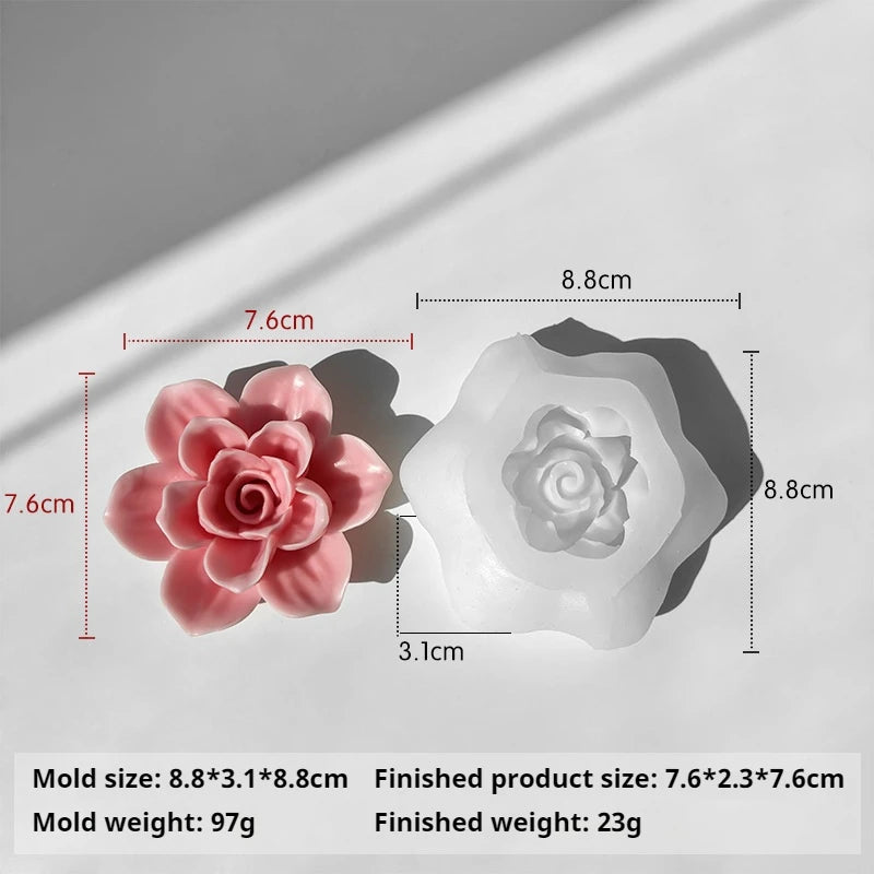 Silicone 3D Candle Molds DIY Handmade Peony Lotus Lotus Hibiscus Rose Flower  Soap Making Tools Para Velas форма для свечей