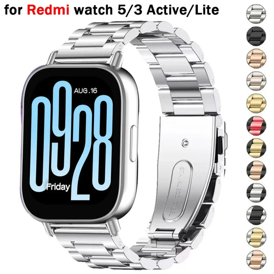 22mm Stainless Steel Strap for Redmi Watch 5 Active 5 Lite Metal Band for Xiaomi Redmi Watch 3 Active 3 Lite Bracelet Wristband