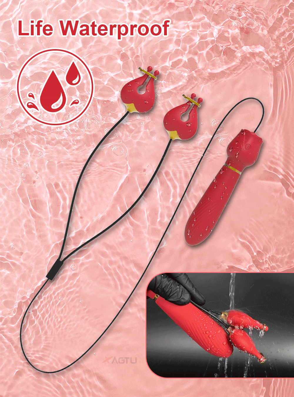 G Spot Vibrator for Women with Nipple Clamps Breast Clips Nipple Clitoral Stimulation Wired Adult Goods Sex Toy for Couple
