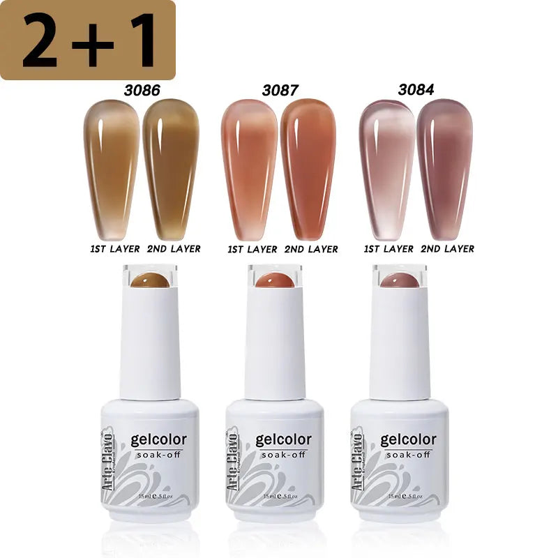 3PCS/Set Arte Clavo Gel Nail Polish Kit 15ml Nail Art UV LED Gel Set For Manicure Long Lasting Gel Polish Set Soak off Varnishes