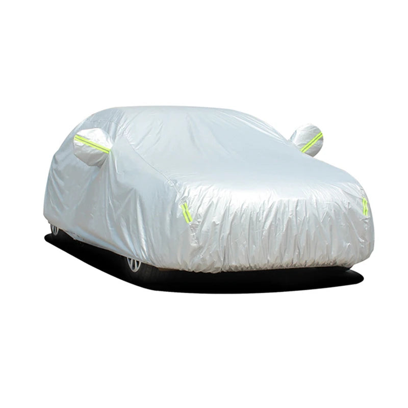 New 190T Car Cover Outdoor Protection Full Exterior Snow Cover Sunshade Dustproof Protection Cover Universal for Hatchback Sedan