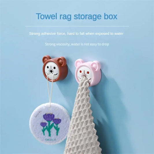 1PCS Towel Storage Plug Strong Load-bearing Kitchen Gadgets Tpe Abs Bathroom Organizer Rack Self-adhesive Home Hook Tools