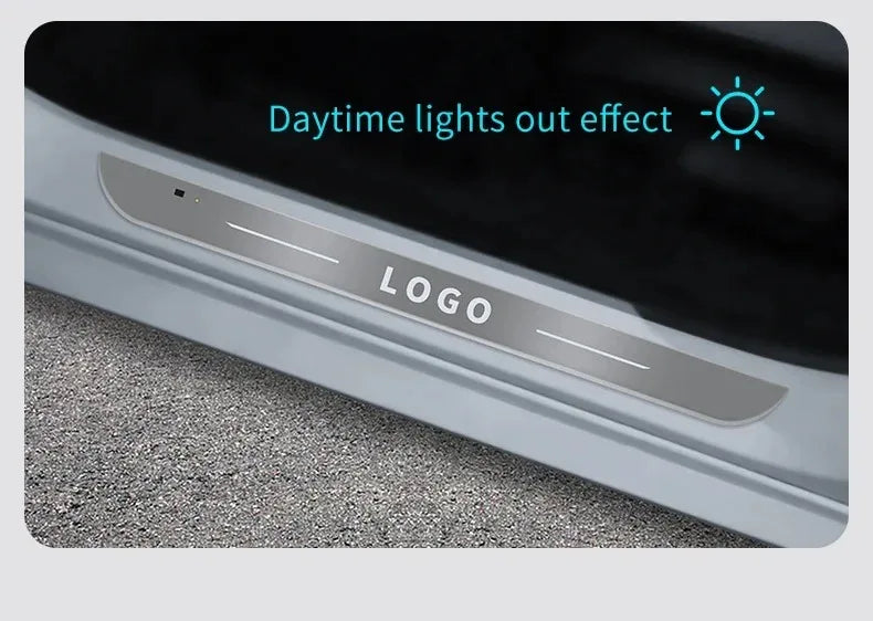 New style Car Door illuminated Sill light Logo Projector Lamp USB Power Wireless LED RGB Welcome Car Scuff Plate Pedal Light