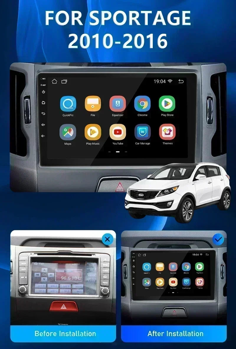 BOSSCAR Car Radio 7"9"10"Multimedia Video Player Android Universal Carplay Rearview Camera Wireless FM GPS Bluetooth Autoradio
