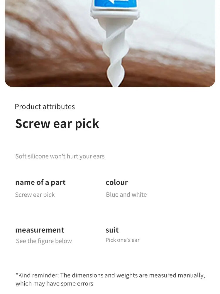 16 Ear Cleaning Set Ear Scoop Cleaning Ear Wax Silicone Soft Spiral Beauty Care Gadget Portable Personal Hygiene Set