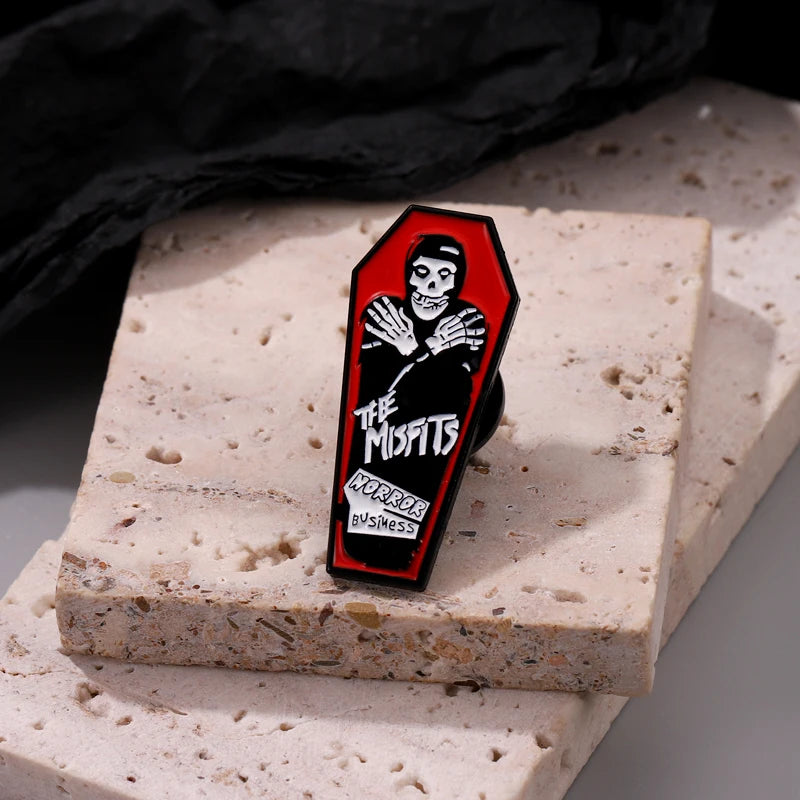 Rock Punk Enamel Pin Music Club Brooch Horror Badge Metal Backpack Sweater Custom Accessories for Fans Friends Jewelry Wholesale