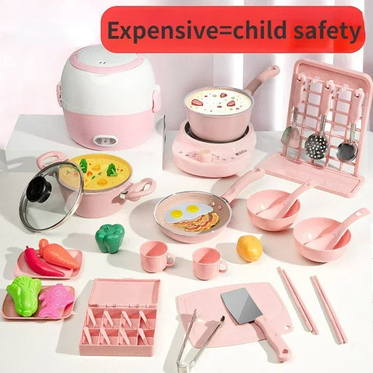 New Girl Baby Can Cook Funny Mini Kitchen Wholesale Real Cooked Family Toy Set Birthday Gift Girl Toys