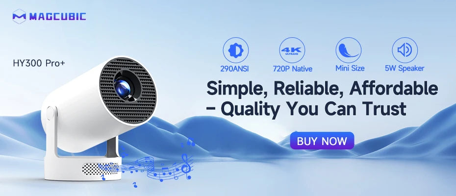 Magcubic Projector HY300 PRO 4K Android 11 Dual Wifi6 260ANSI Allwinner H713 BT5.0 1080P 1280*720P Home Cinema Outdoor Projetor