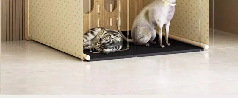 Wooden Cat Bed and Furniture Large Space Cats Accessories Cat Hiding House Kennel Breathable Pet Products Pet Products