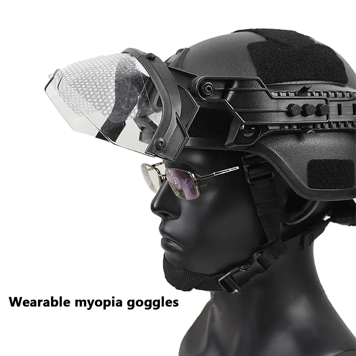 Tactical FAST Helmet Flip Goggles With Half Face Mask Hunting CS Games Airsoft Paintball Mask Helmet Accessories Protect Gear