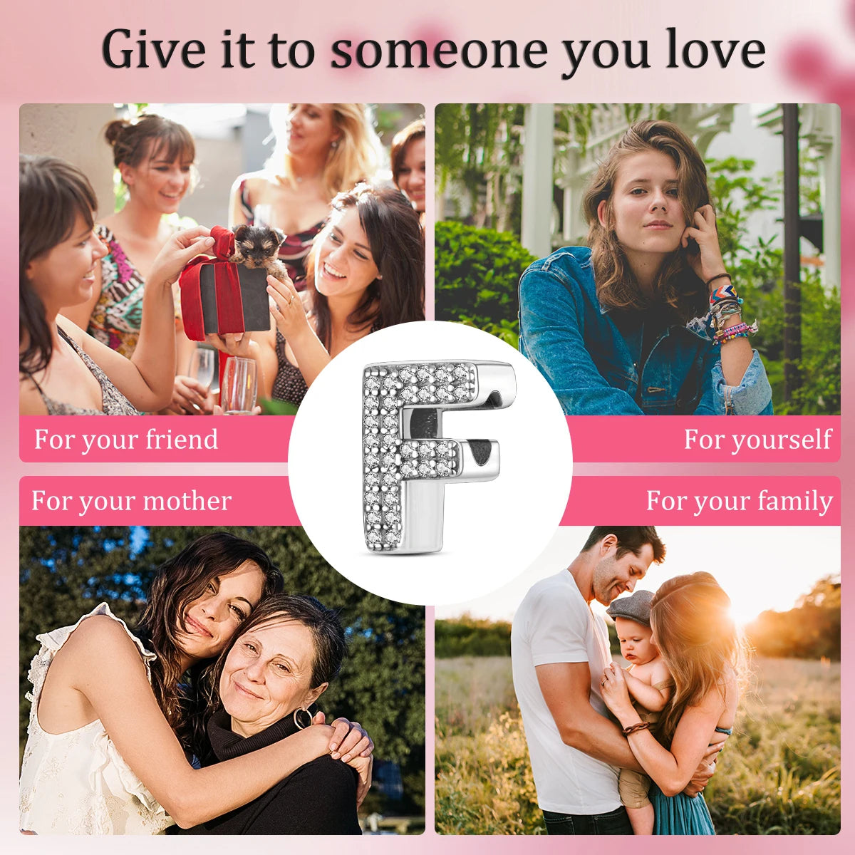 Real 925 Sterling Silver Charms Bracelets Classic 26 Letters Alphabet Charms Beads For Women Fine DIY Wedding Jewelry Gift