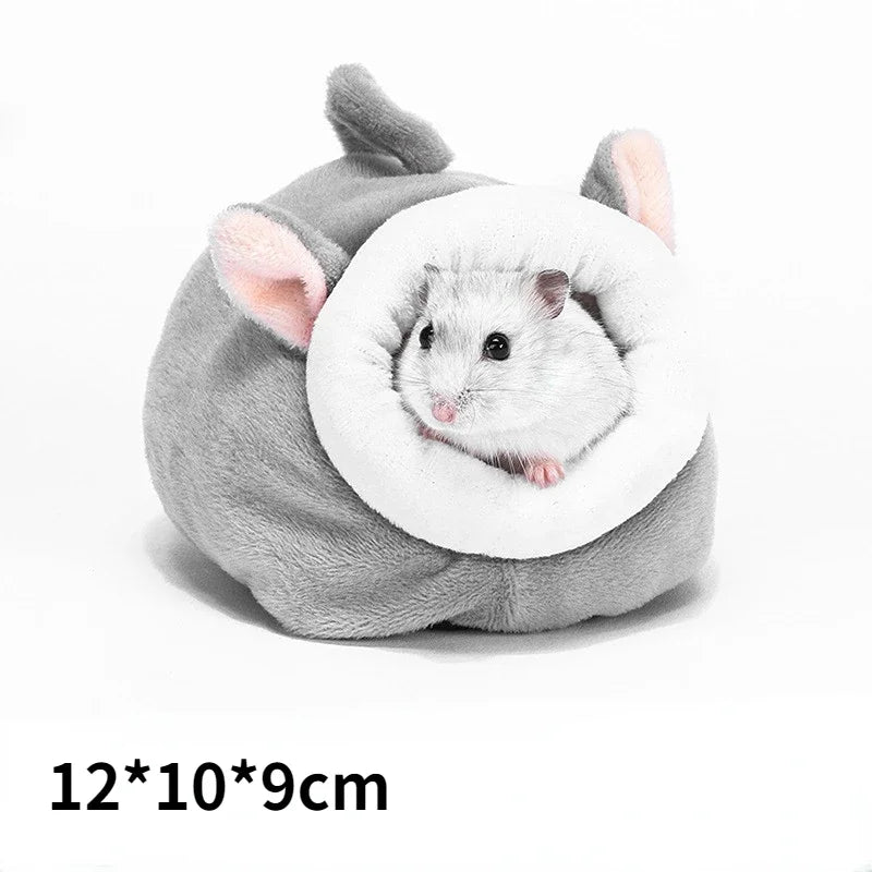 Hamster Soft Warm Bed Rat Hammock Pig Squirrel Winter Pet Toy Hamster Cage House Hanging Nest+Mat House Bed Animal Mice Rat Nest