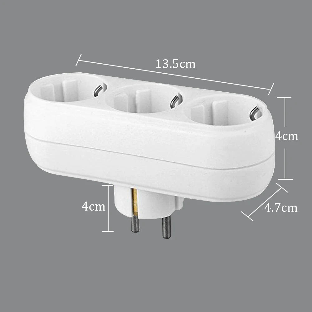 European Plug German Standard Wall Socket Extension Plug 1 to 3 Wall Plug Power Supply Expansion Converter Conversion Plug