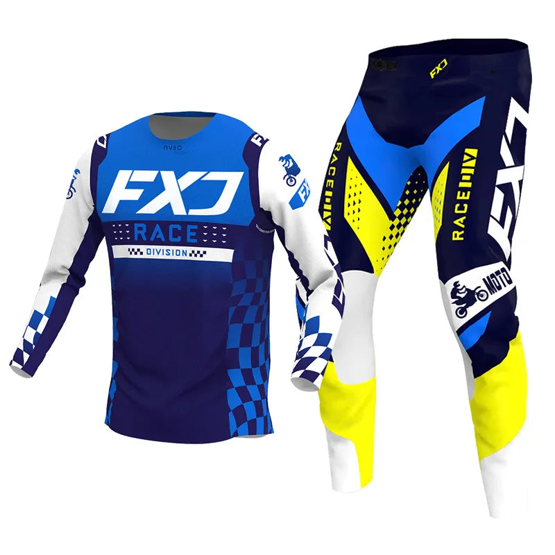 Motorcycle racing suit cross Mens Women'sMotocross Jersey Pant Kits Enduro MX MTB Off-road green red black pink yellow blue