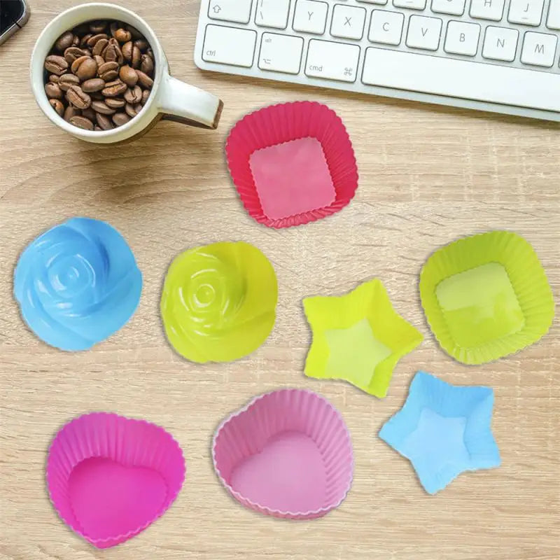 1/3/5PCS Cake Mold Silicone Rectangle Soft Muffin Cupcake Liner Bake Cup Mold Candy Mold Form Bakeware Baking Dish Free Shipping