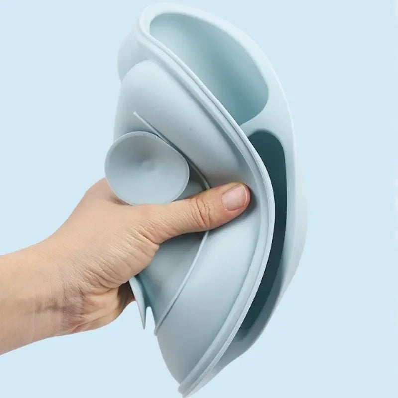 Mother Kids Baby Silicone Feeding Set Sucker Plate Antislip Bowl Spoon Cup Children Tableware Safe Non Toxic Dishwasher Safe