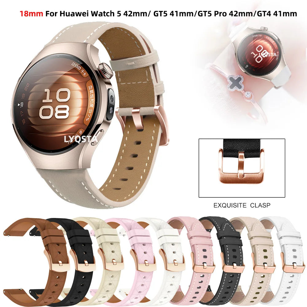 18MM Watchband For HUAWEI WATCH 5 42mm/Watch GT 4 GT 5 41mm Smart Watch Bracelet Wristband Strap For Huawei Watch GT 5 Pro 42mm