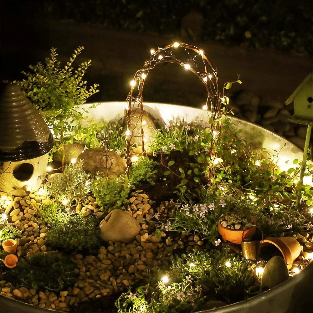 1pc Warm And Colorful Solar String Lights Outdoor Waterproof Led Courtyard Tree Wedding Flashing Lights Solar String Lights