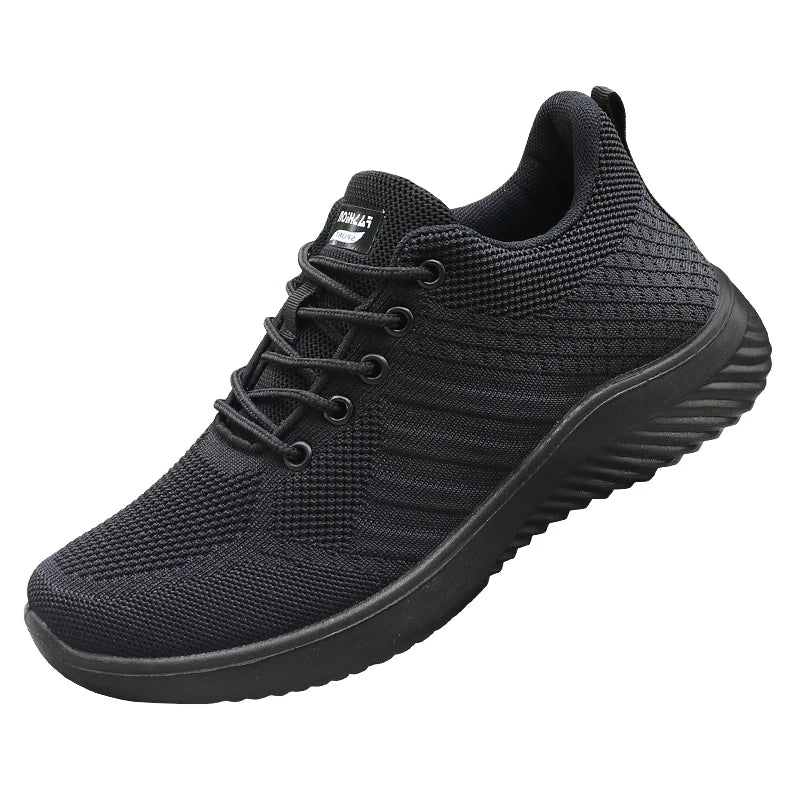 Men's Solid Lace-Up Casual Shoes, Lightweight Outdoor Sports Shoes Suitable for All Seasons Training and Exercise, Lightweight, Breathable and Non-Slip, Ideal for Leisure Walking Enthusiasts