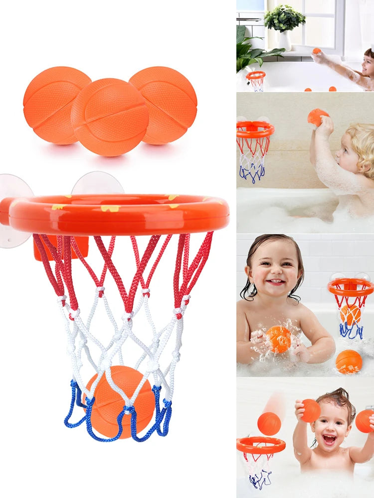 Bathroom Suction Cup Basketball Frame Playing Water Basketball Holder Indoor Mini Shooting Baby Kids Bath Toys