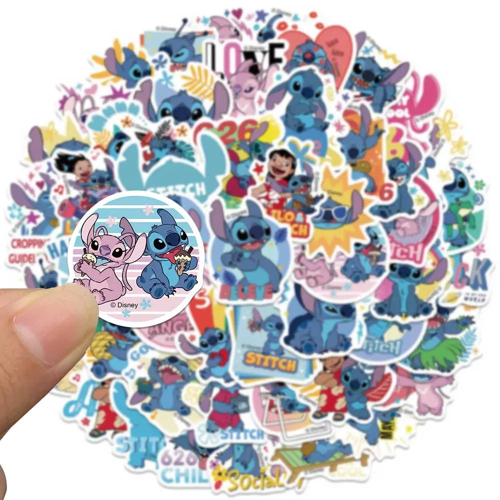 Disney Cartoon Kawai Stitch Stickers for Phone Laptop Diary Guitar Suitcase Graffiti Waterproof Sticker Decals Kids Toy