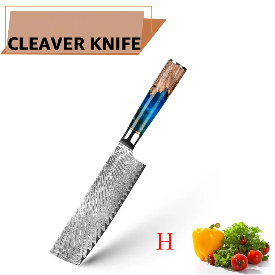 1PC ,Kitchen Knife Damascus Steel Slicing Knife Meat Cleaver Knife Utility Knife Cooking Tools Creative Knife Kitchen stuff