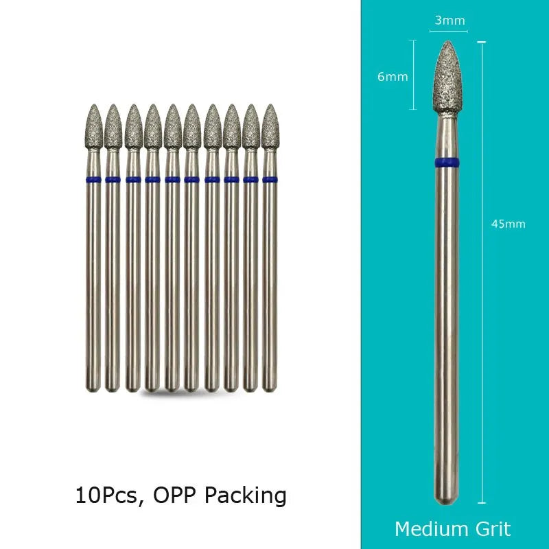 HYTOOS Cone Diamond Cuticle Bit Manicure Drills Nails Accessories Tools