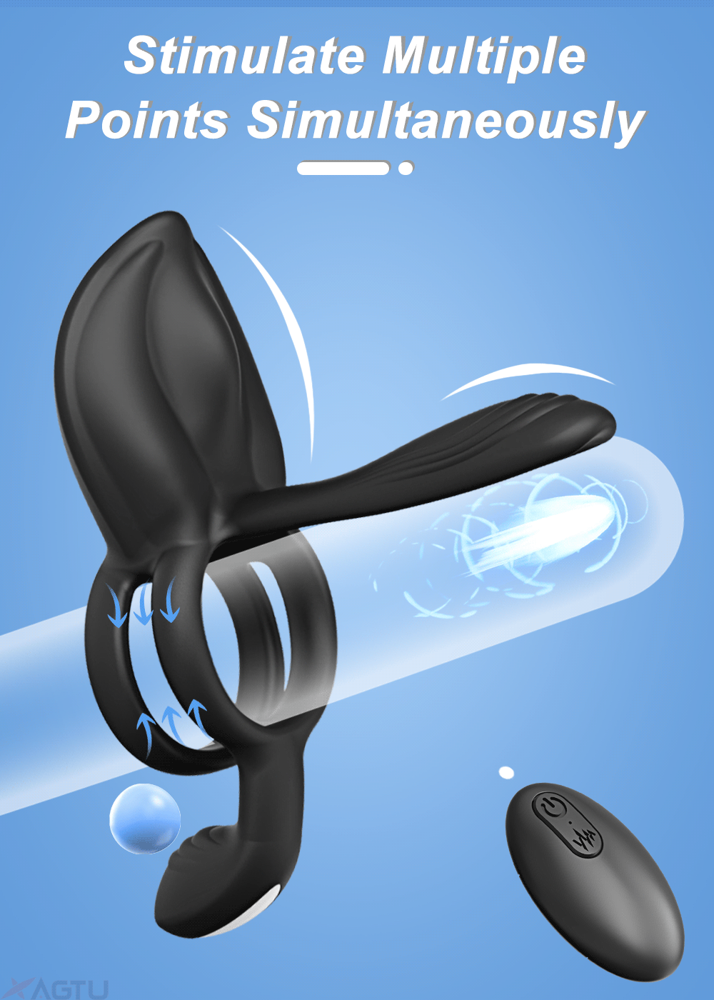 Vibrating Cock Ring for Men Remote Control Penis Ring Ejaculation Delay Chastity Cage Clitoris Stimulation Sex Toy for Couples