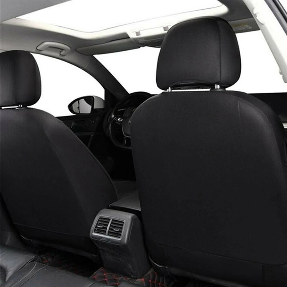 SEAMETAL Leatherette Car Seat Cover Set Breathable Auto Seat Cushion Universal Full-Wrapped Seat Cover Compatible with Airbag
