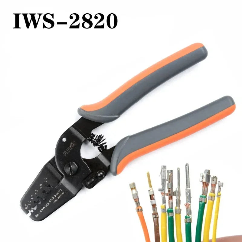 IWISS IWS-2820M Mini Micro Open Barrel Crimping PlierIWS-2412M JAM MolexTyco JST Terminals and Connectors Mini Hand Crimper Tool