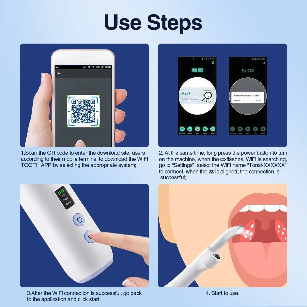 Electric Visible Vacuum Tonsil Stone Remover Kit with 3 Suction Modes Oral Care Tool for Tonsil Stones Removal Oral Fresh Care