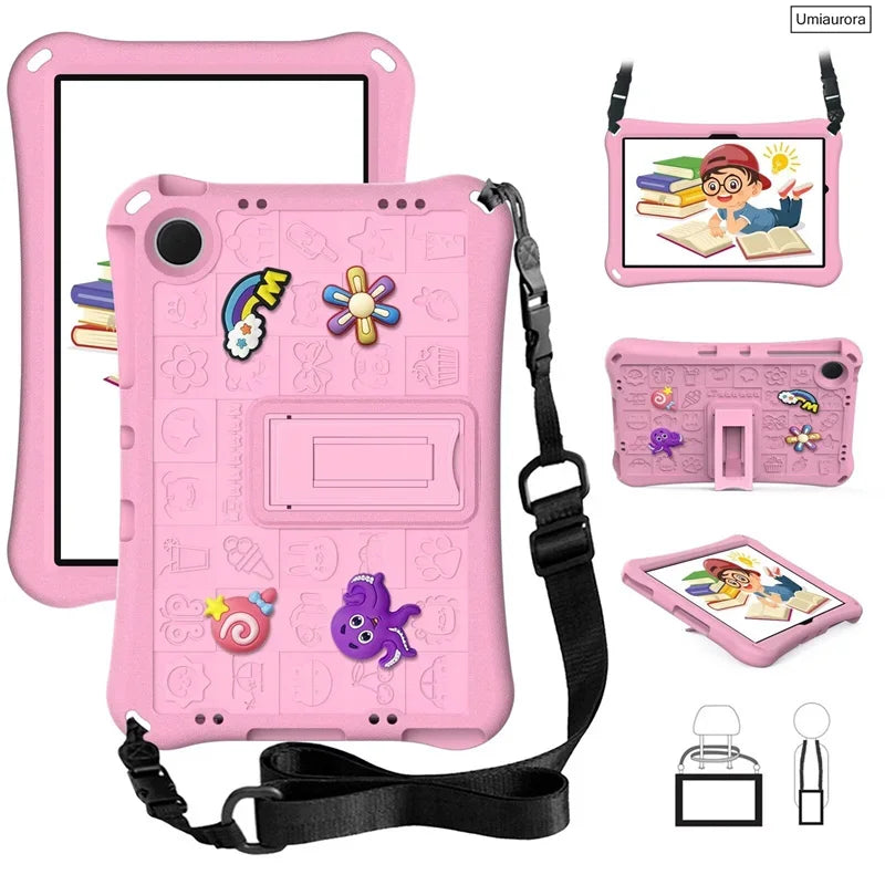 For Samsung Tab S5E S6 Lite 10.4" A7 A8 A9+ A11 Plus SM-X230 SM-X210 X130 T500 T510 Shockproof Stand Strap Tablet Case EVA Funda