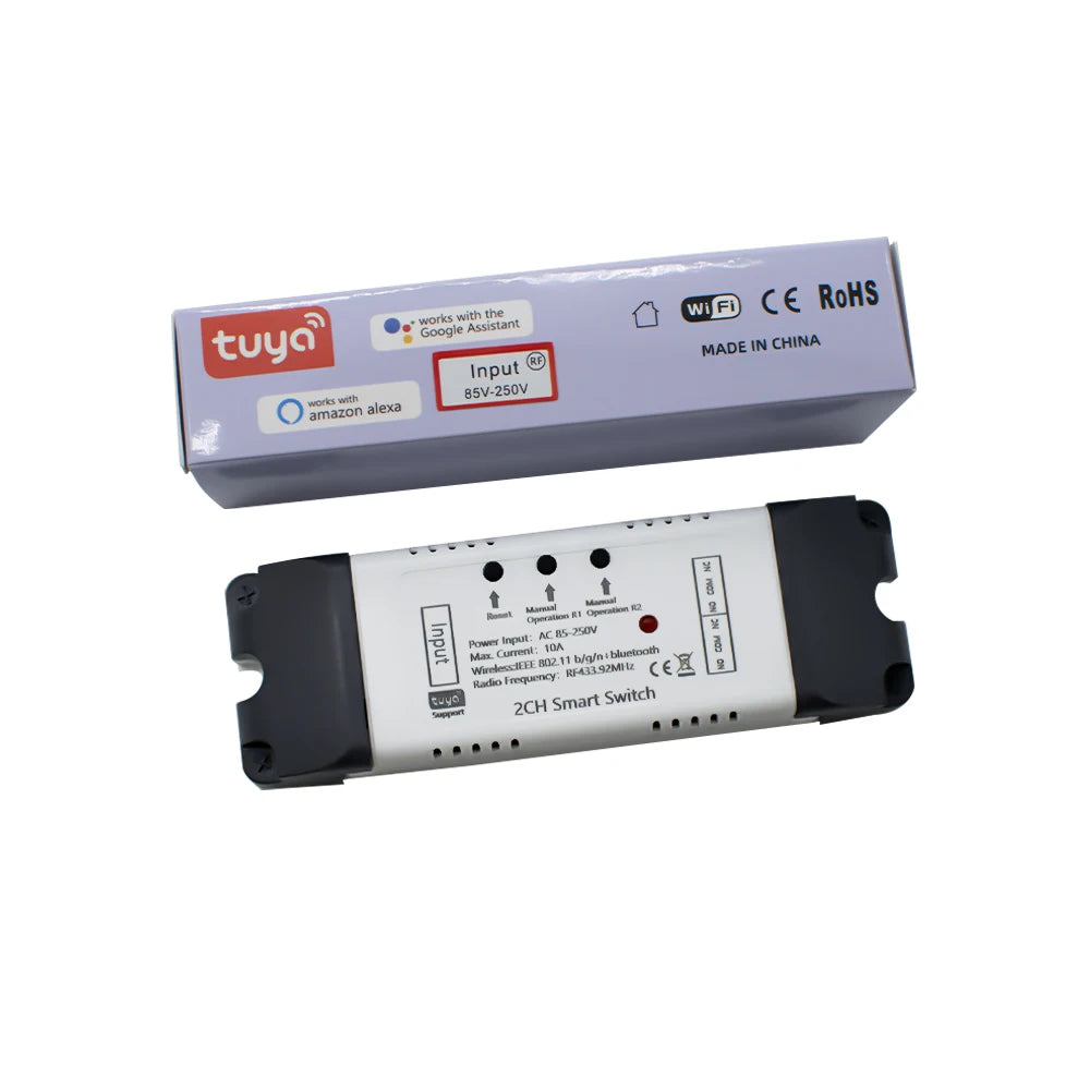 Tuya Smart 4 Channel WiFi RF Momentary Inching Relay Self-Lock Switch Module,DIY WiFi Garage Door Controller, Alexa Google Home