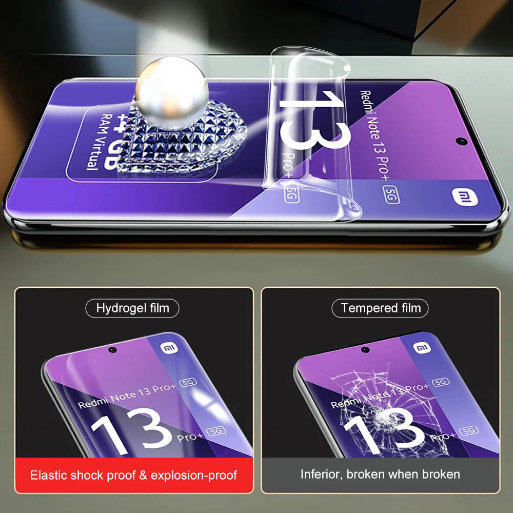 6in1 Curved Soft Hydrogel Film For Xiaomi Redmi Note 13 14 Pro+ 5G Screen Protector Note13 Pro Plus 13Pro 14Pro 4G HD Lens Glass