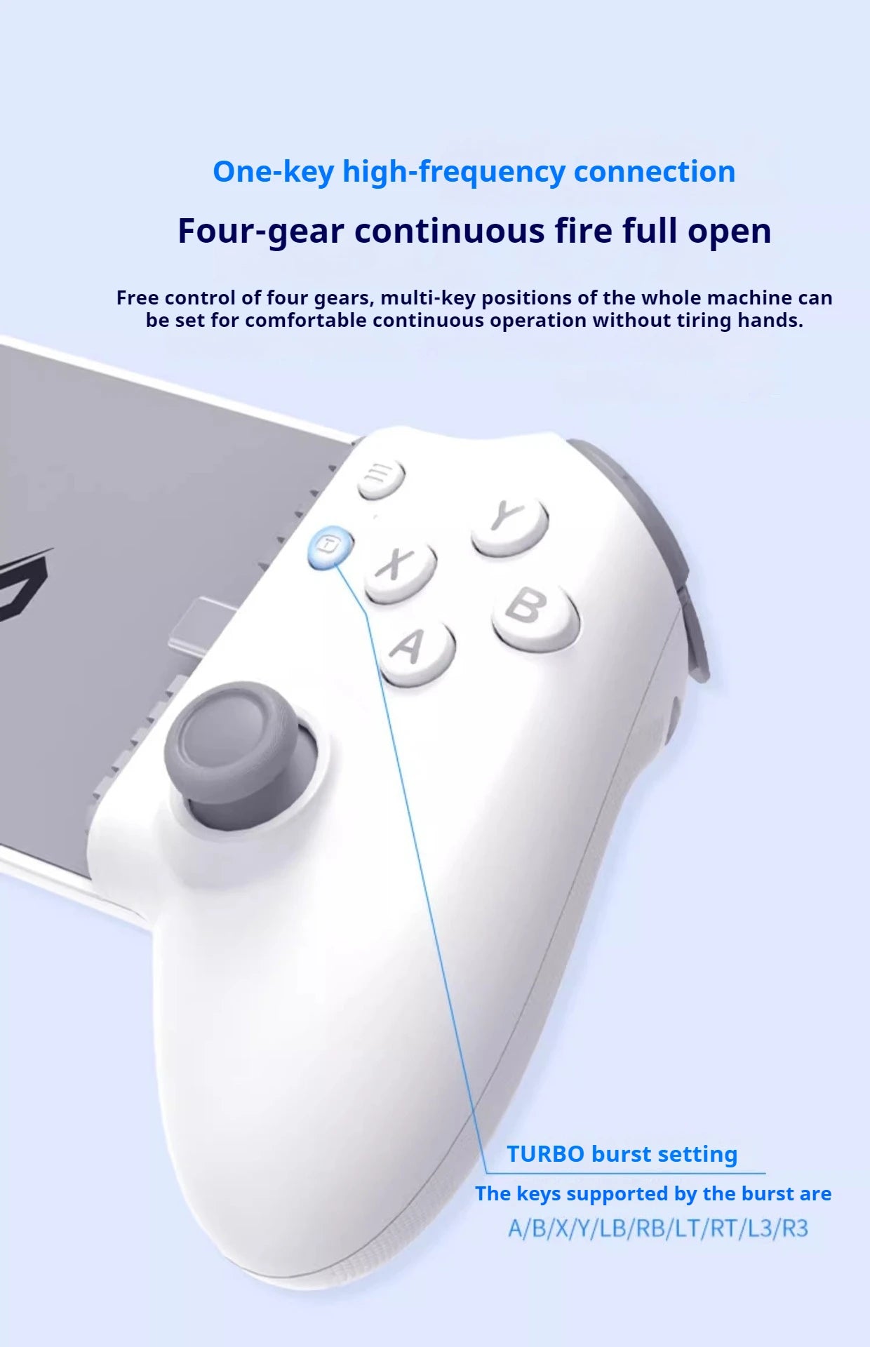 Memo S3 Gamepad Type-C Mobile Phone Controller Hall Effect Stretching Handle Stick Joystick Android Ps Cloud Game Customized