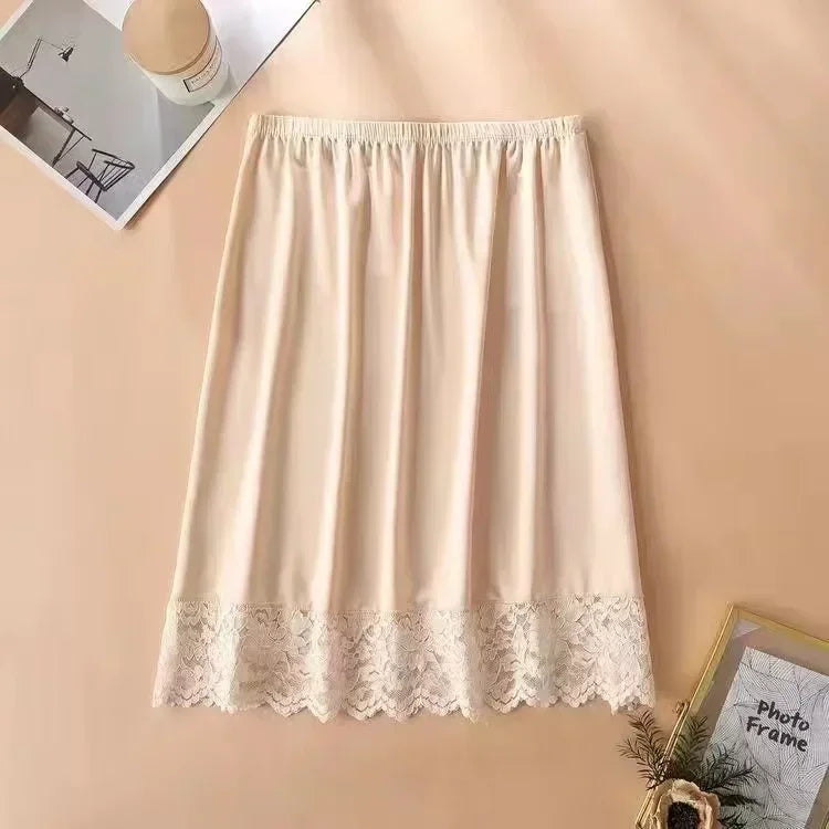 Summer 3 Lengths Womens Lace Underskirt Petticoat Under Dress Long Skirt Safety Skirt Lining Oversize Under Dress Slip