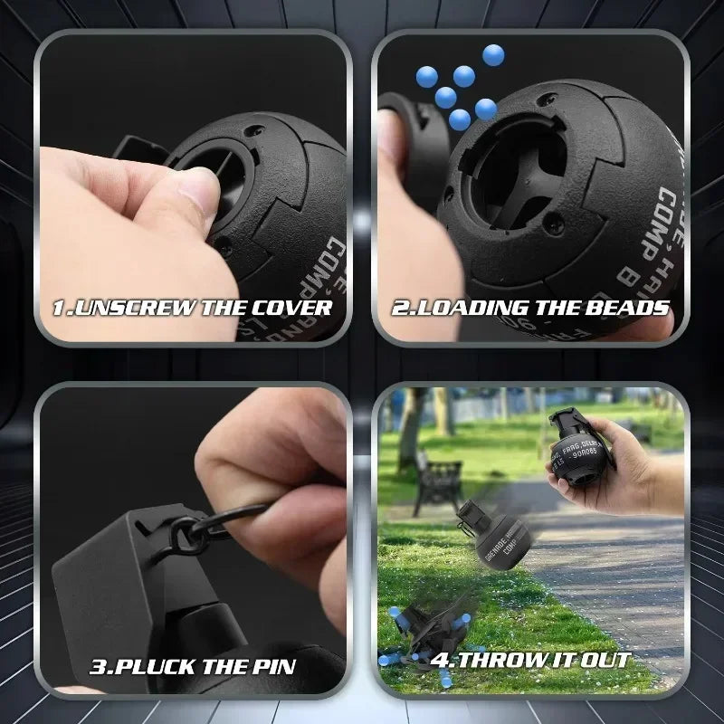 3pcs Tactical Smoke Grenade Grenade Model for CQB Airsoft Paintball Game M67 Burst Mine Water Grenade Bouncing Smoke Grenade